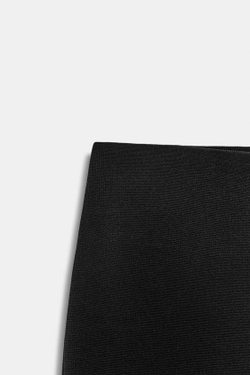 ZARA ЭЛАСТИЧНЫЕ БРЮКИ С ШИРОКИМИ ШТАНИНАМИ, ЧЕРНЫЙ