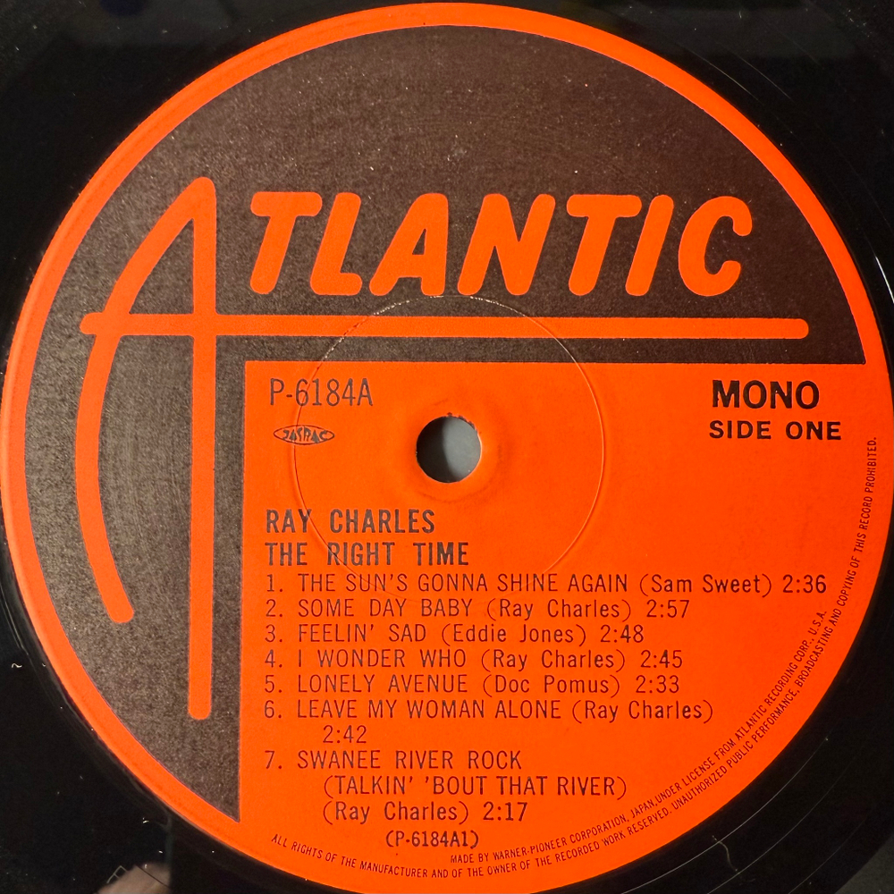 Виниловая пластинка Ray Charles ‎– The Right Time LP