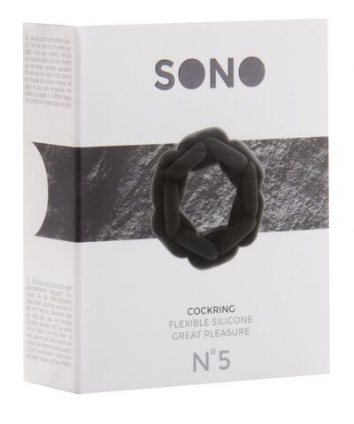 Чёрное эрекционное кольцо SONO №5 (Цвет: черный)