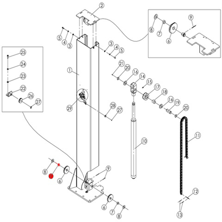 Втулка ролика троса синхронизации V2-5.5, V2-5.5L