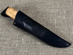 Нож Ханты-Манси, рукоять карельская берёза