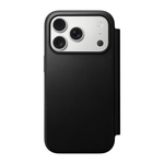 Кожаный чехол-книжка MagSafe Nomad Modern Leather Folio для iPhone 17 Pro Гибридный укреплённый чехол из натуральной цельнозерновой кожи с сенсорной накладкой для Контроллера камеры. Есть отделение для купюр и встроенный картхолдер — вмещает до трёх карт