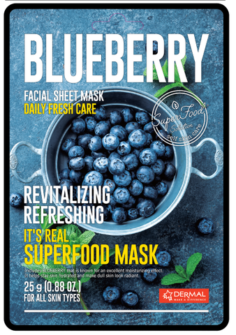 Маска для лица тканевая ГОЛУБИКА It's Real Superfood Mask BLUEBERRY, 25 мл 1 шт