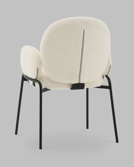 Стул с подлокотниками Molly букле молочный