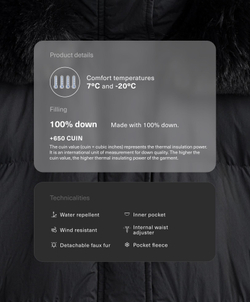 Oysho Короткий пуховик с наполнителем из 100%-го пуха, черный