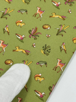 Галстук зелёный с животными Salvatore Ferragamo