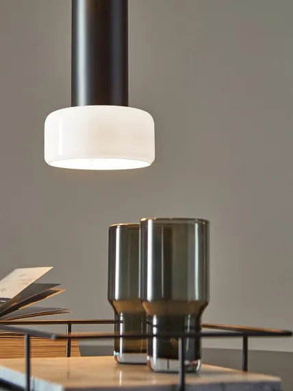 Светильник подвесной каскадный fungus, D14х24 см, белый/черный