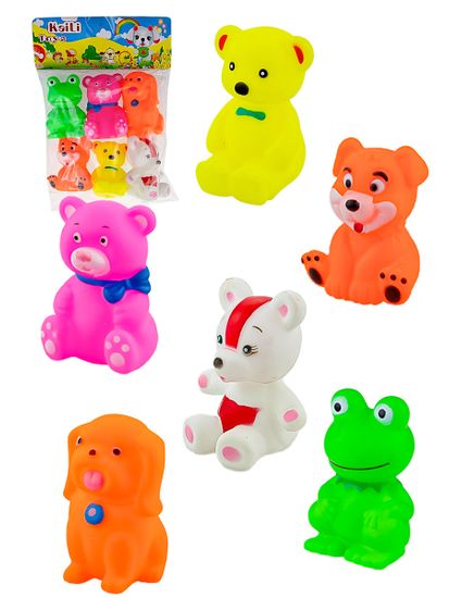 Пищалки для купания "Животные игрушки " в пакете, 6 предметов