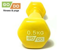Гантель GO DO в виниловой оболочке.  Вес 0,5 кг.  (Жёлтый)