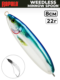 Незацепляйка RAPALA Minnow Spoon RMS08 / 8 см, 22 г, цвет BSD