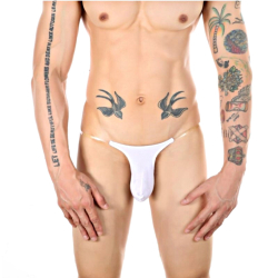 Мужские трусы тонги белые Romeo Rossi RR1043-1
