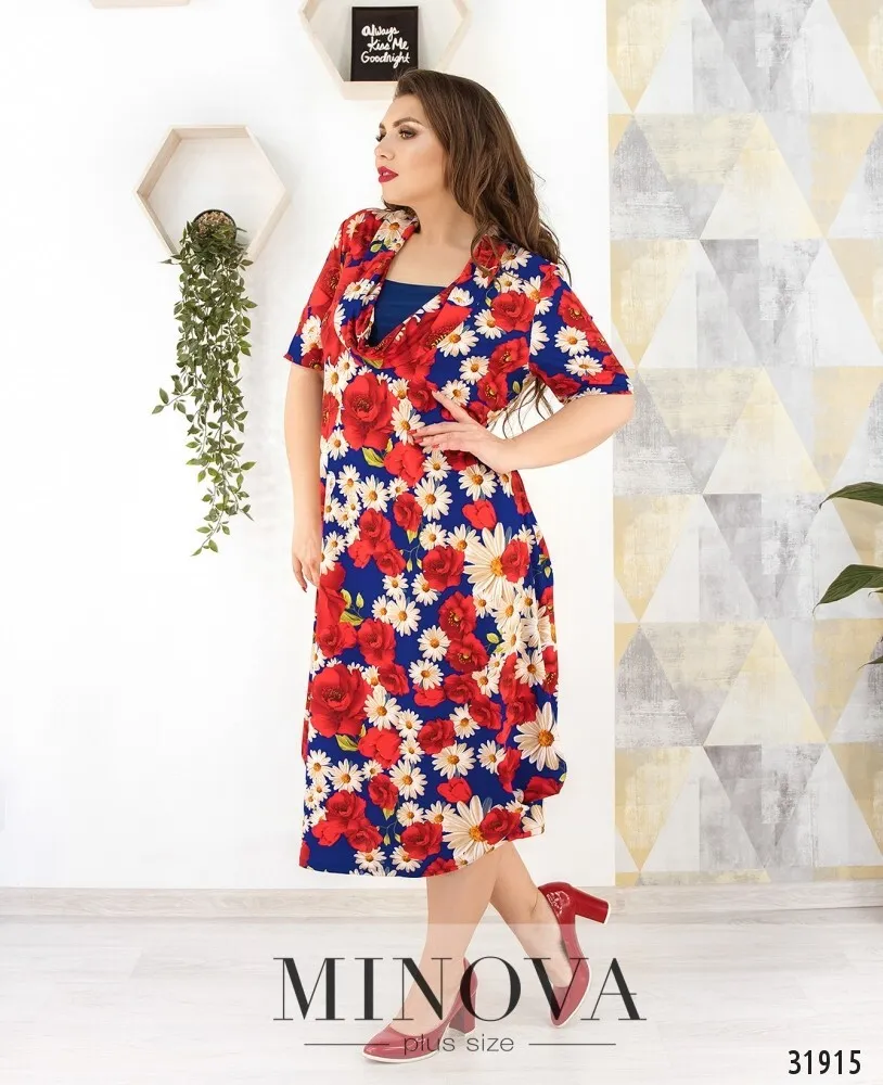 Платье 352-красный Minova