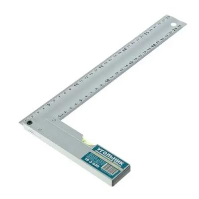 Угольник с уровнем РемоКолор 300 мм, 1 акриловый глазок, двусторонняя разметка в см