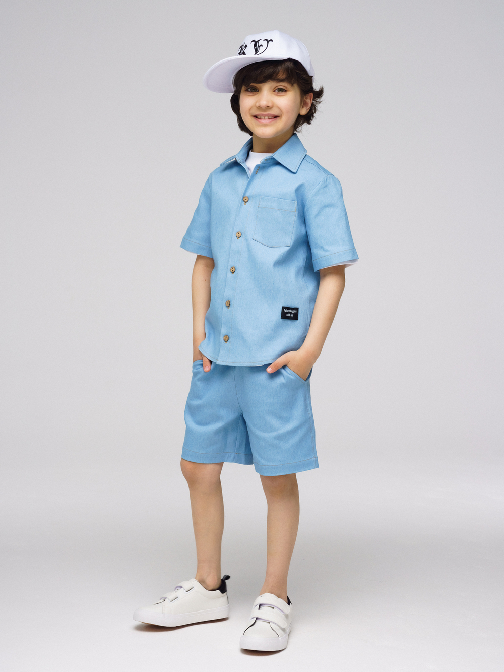 Костюм джинсовый с шортами