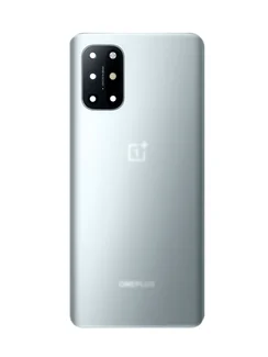 Задняя крышка для OnePlus 8T серебристая матовая (Lunar Silver) со стеклом камеры