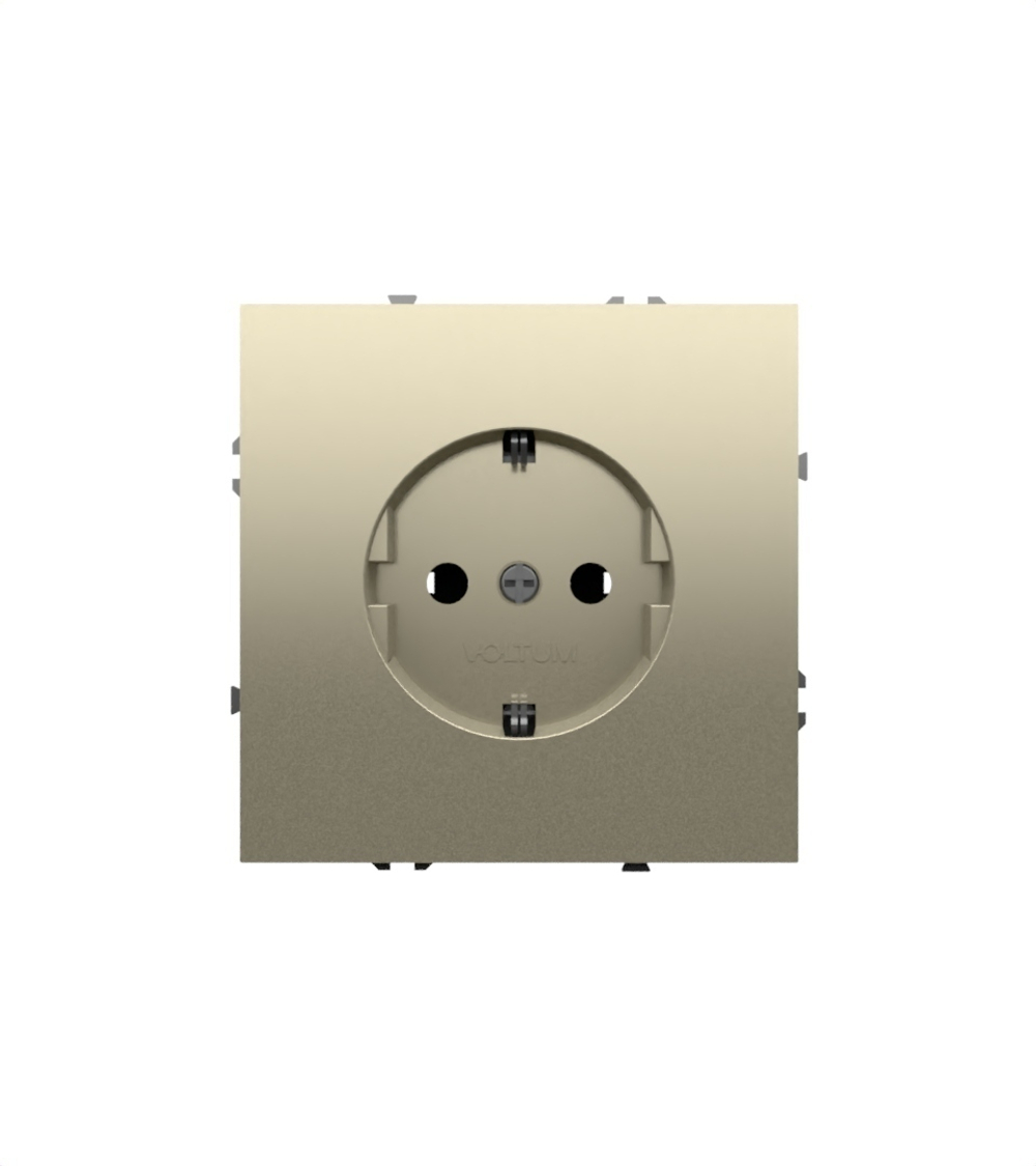 Розетка встраиваемая VOLTUM S70 с заземлением 16А, (кашемир)