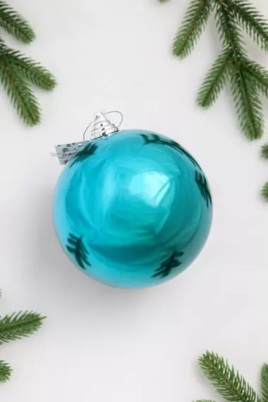 Шар пластиковый глянцевый 200 мм., голубой, ЕлкиТорг (150612)