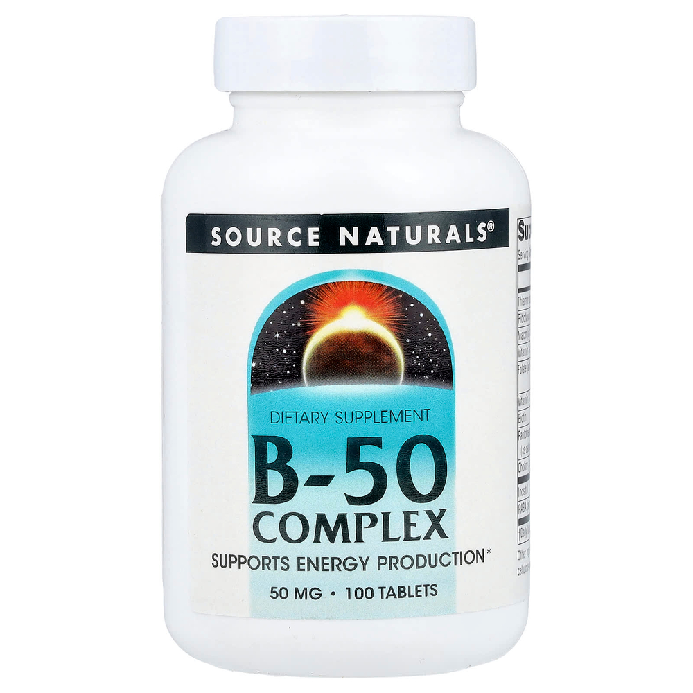Source Naturals, комплекс B-50, 100 таблеток