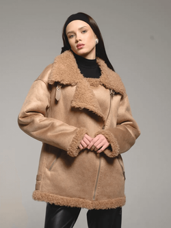 Дубленка, коричневая, Северина