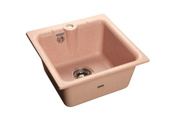 GRANFEST Мойка мрамор PRACTIC  GF-P--420  1-чаш. 420*420мм  розовый  арт.GF-