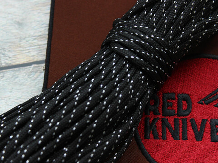 Паракорд 550 черный - сигнальный (7 жил) RZ Manufacturer PC007 - 1 метр