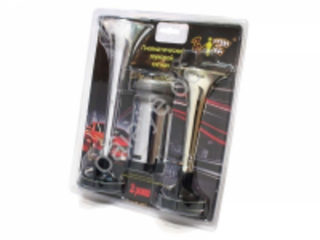 Сигнал воздушный ДУДКА 12v (2трубы) с компрессором металл 1014с (ALPEX JTR-01-12V