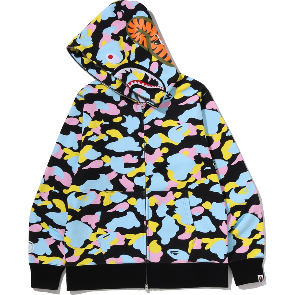 A Bathing Ape Bathing Ape Multi Camo Sweatshirts Cotton Long Sleeved Moderate No Fleece Lined Regular Edition Zip Closure 1m20 115 005