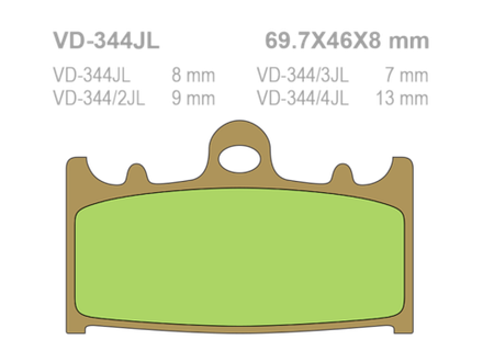 Колодки тормозные Vesrah VD-344JL (FDB574)