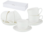 Чайный набор 12 предметов 330мл Silk белый без рисунка