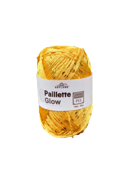 Добавочная нить п/э с пайетками, 25 гр, 140 м, жёлтый