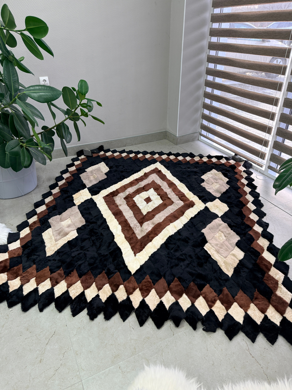 Покрывало меховое ковер из шкуры овчины