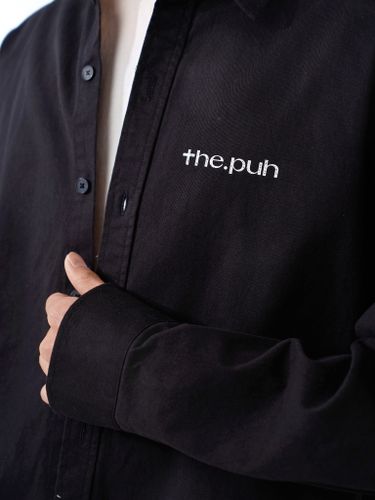Плотная хлопковая рубашка The Puh черного цвета