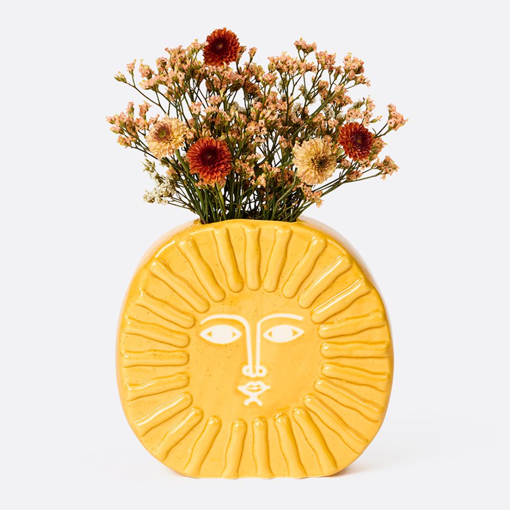 Ваза для цветов Sun, 18 см, желтая