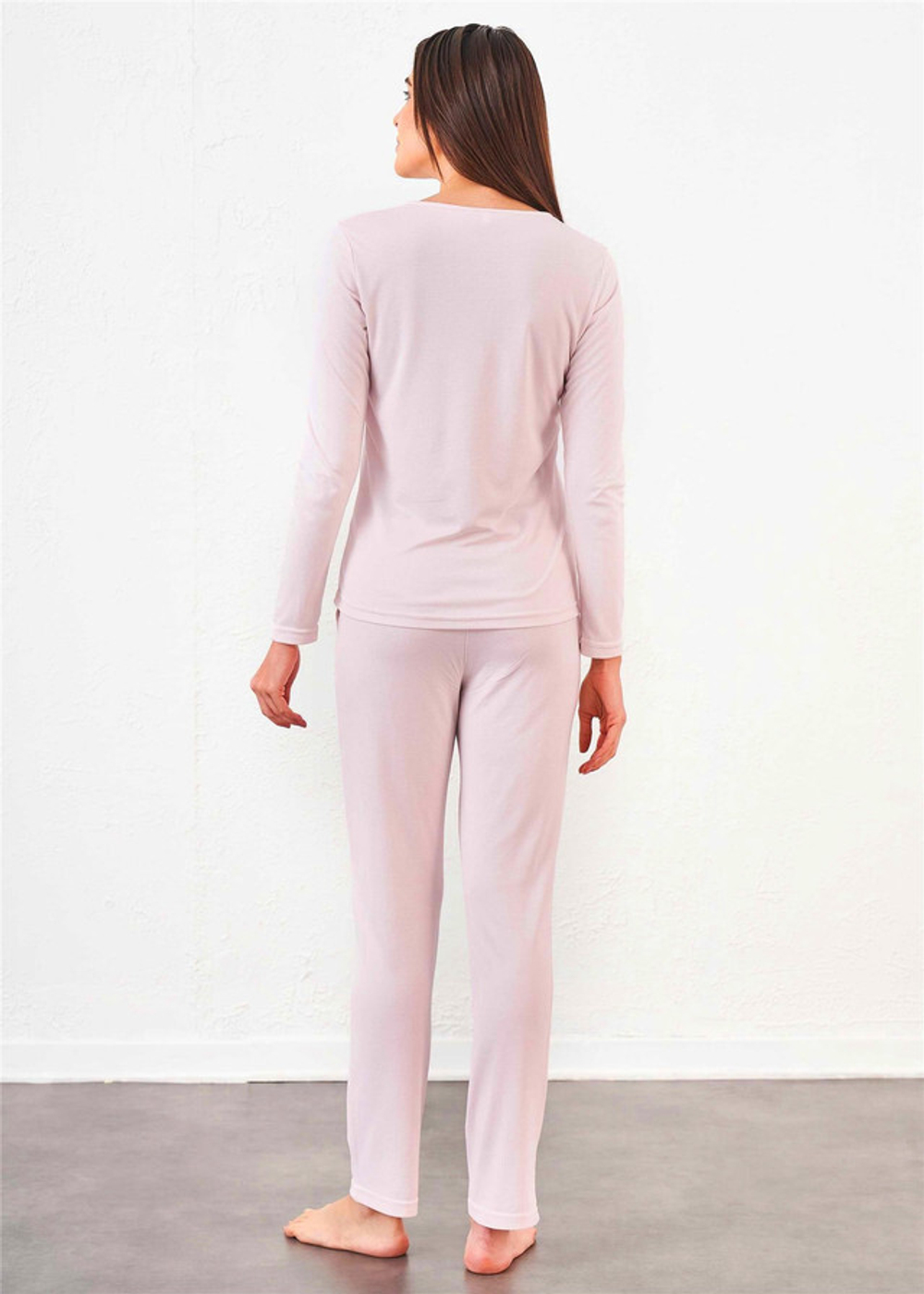 RELAX MODE / Пижама женская со штанами домашний костюм в рубчик - 10667