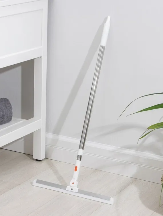 Водосгон для пола Доляна, силиконовый поворотный сгон 37 см, черенок из нержавеющей стали 74-124 см