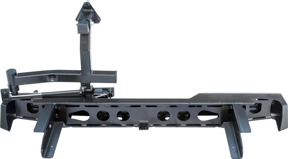 Бампер силовой задний Nissan NP300 2010+ (кузов 1500 мм) с квадратом под фаркоп, калиткой и фонарями РИФ