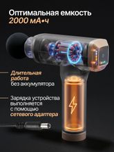 Перкуссионный массажер для тела, шеи и спины DFC VM-BR Черный, 6 насадок