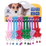 Ошейник с колокольчиком 1*19-32см «Zoo City-Классическая бабочка» микс цветов (минивложение 12шт)