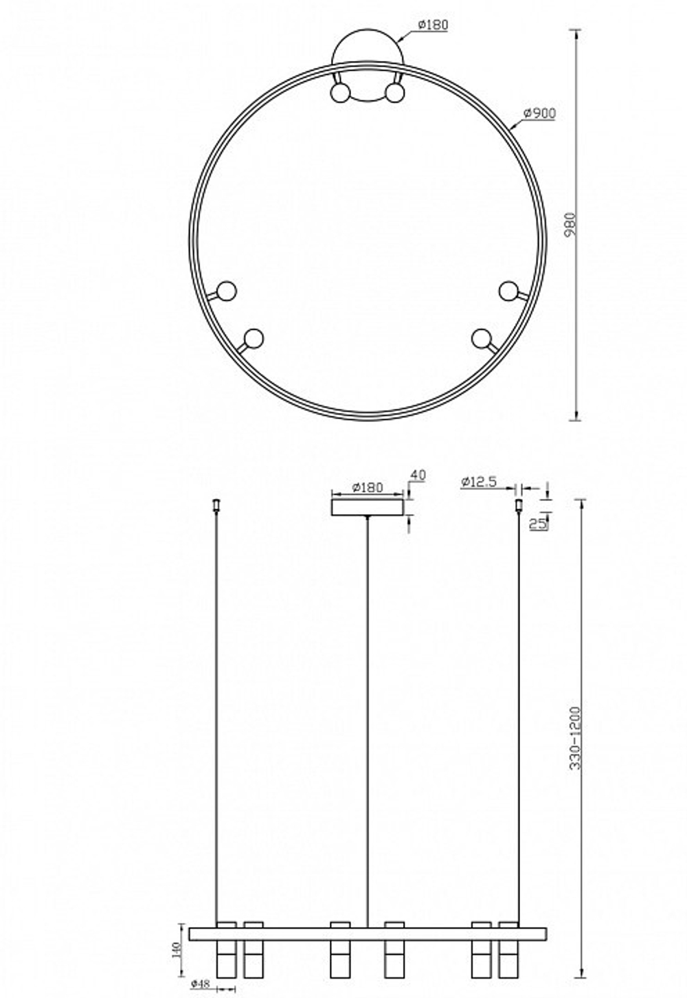 Подвесной светильник Maytoni Satellite MOD102PL-L42B4K
