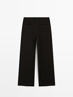 Massimo Dutti Свободные брюки с широкими штанинами - STUDIO, черный