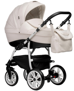 Детская коляска Indigo Indigo Special New 3 в 1 с автокреслом Avionaut Cosmo Is01 белая кожа
