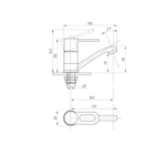 Смеситель для кухни 40к ПРОФСАН ПСМ-215-008 "ПЛЮС"  длин. пов. излив, п/гайку, без подводки ХРОМ