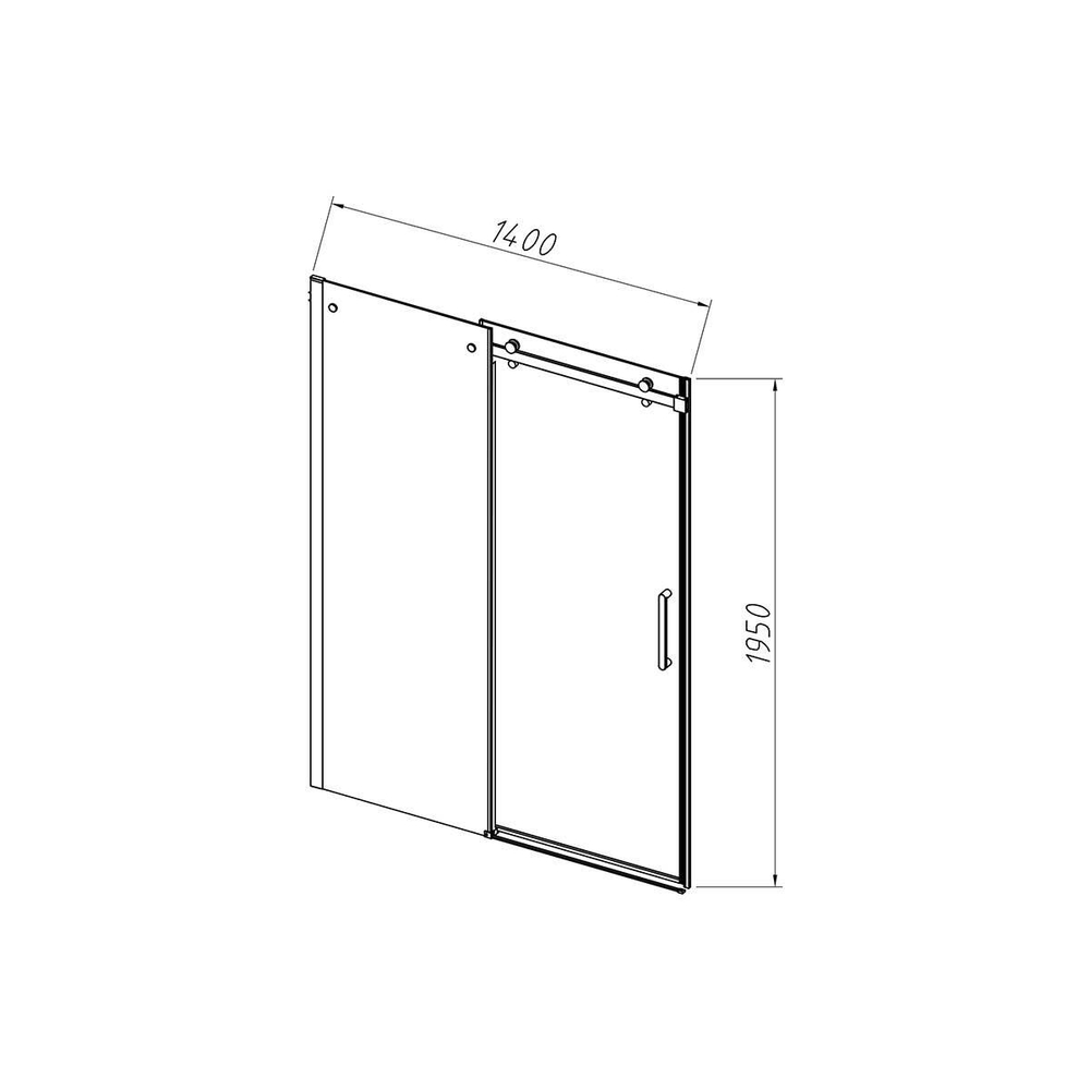 Душевая дверь Como-N VDS-4CN140CLB, 1400, черный, стекло прозрачное, , шт
