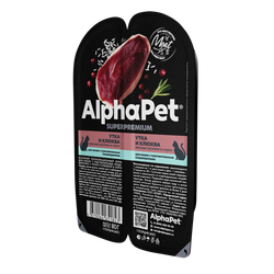 Консервы ALPHAPET Superpremium для кошек c чувствительным пищеварением, с уткой и клюквой - 80 гр