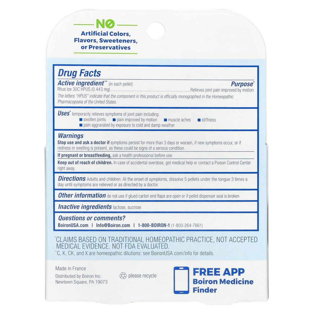 Boiron, Rhus Tox, 30C, 3 тюбика, 80 гранул в каждой