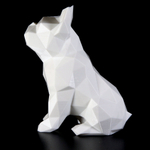 Фигурка БУЛЬДОГ, низкополигональная, дизайнерская. Low Poly Bulldog 19 см., белая
