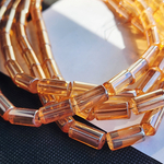 Стеклянные бусины, оранжевый, рыжий, бусины трубочки, 16×8мм