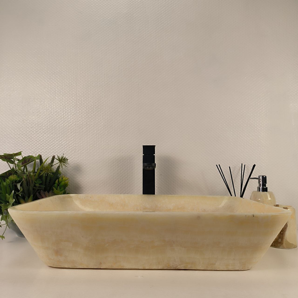 Раковина из оникса Rectangle Yellow EO-64719 60*40*13 0204
