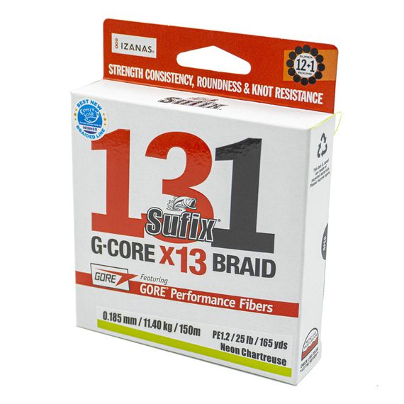 Леска плетеная SUFIX 131 ярко-зеленый 150 м 0.185 мм 11,4 кг
