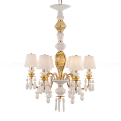 Люстра Cloyd LOTTIE-B C6 / Ø56 см- бел.-золотая керамика (арт.11211)